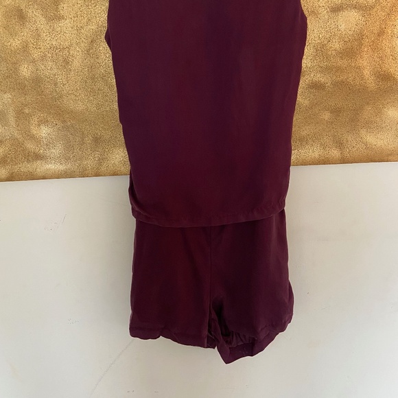 Purple Solid and Striped romper with tie back. - Picture 3 of 4